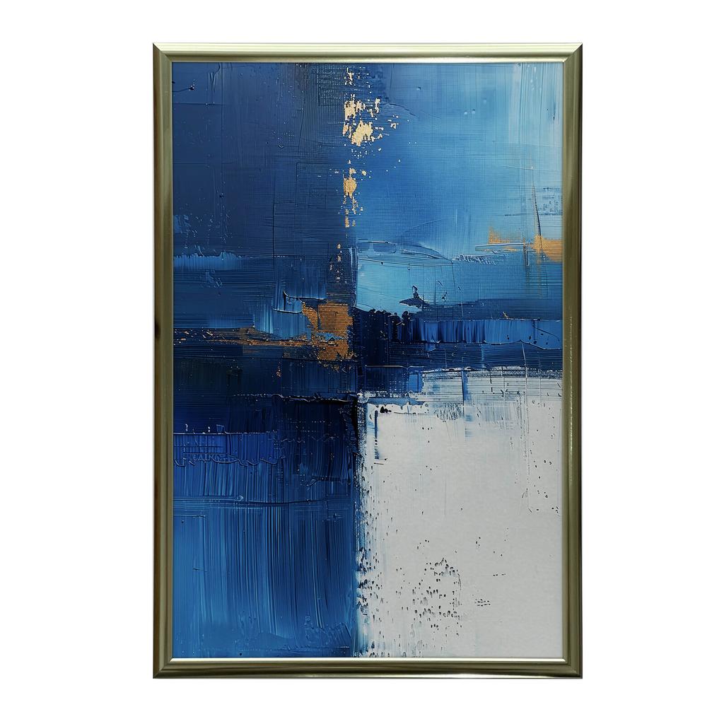 Spokój Szafiru Spokój Szafiru, 50X70 Cm, Rama Aluminiowa Złota, Papier Matowy 230 Gsm