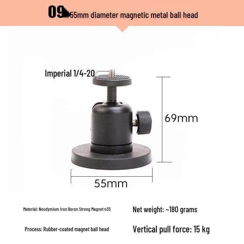 Magnetische Auto-Halterung Gimbal-Halter für Sportkameras - Dachmontage, Gummiert, GoPro Zubehör, 1/4