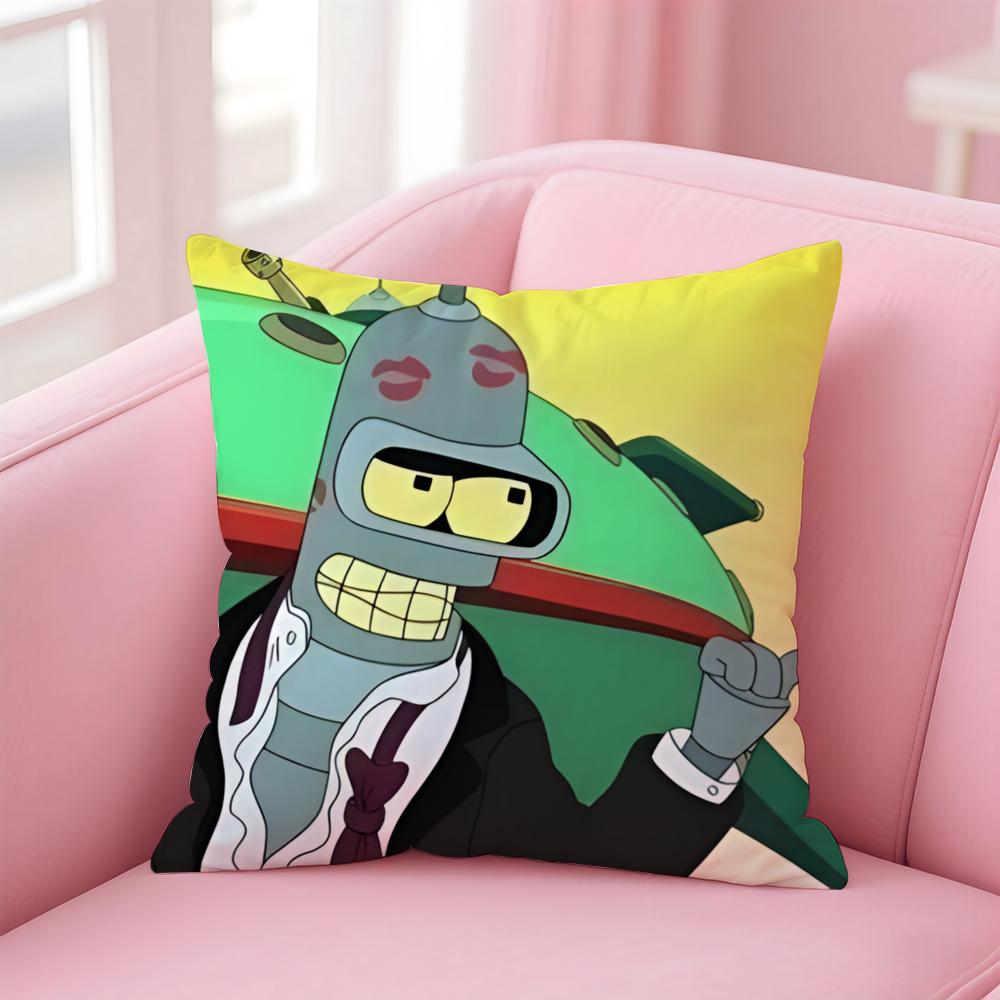 Anime F-Futurama Cushion Cover Home & Car Multi-Scene Pillow Cover - Reversible, Soft & Durable for Daily Use