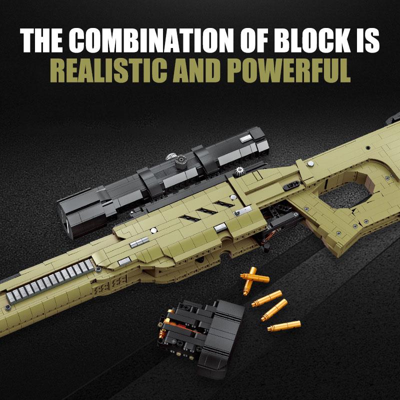 Military Series 2395pcs AWM Sniper Rifle Weapon Building Blocks MOC Modern Gun Bricks Toys For Children Boys Gifts