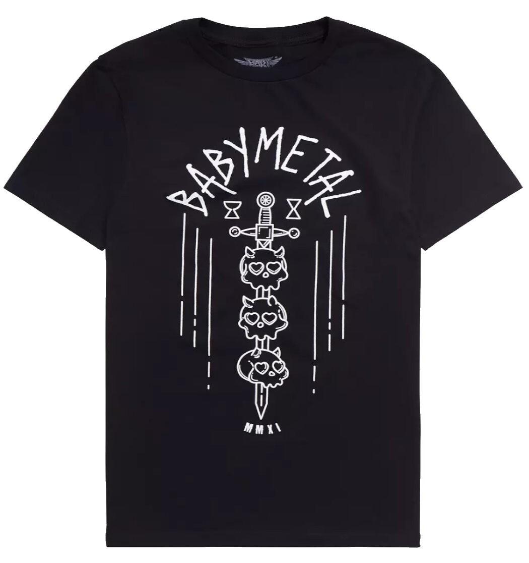 Babymetal MMXI Adult T-shirt - Baby Metal Sword n Skulls Tee New/Official L