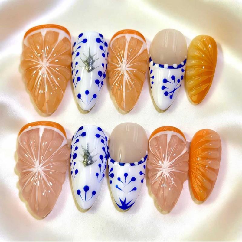 Reusable Press-On Nails With Cat Eye Sparkle Effect Solid Color Short Oval Shape Women Men Teens AW1228