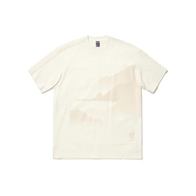 Li Ning X Jackie Chan Collaboration Kung Fu Series Dark Pattern Loose Round Neck Short Sleeve T-Shirt Men T-Shirts Paper-White AHSU191-1
