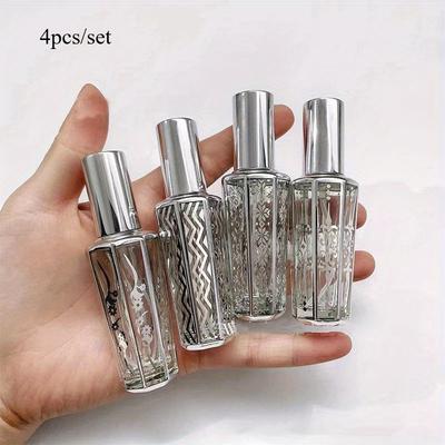 4 piezas/juego Botella de Perfume de Vidrio Portátil Recargable Contenedores Vacíos Atomizador de Spray Cosmético Sub-Botella de Viaje Pulverizador Ultra Fino