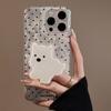 Cute Polka Dot Puppy Stand Mobile Phone Case Suitable for 14 Apple 15 Promax Korean Iphone16 Anti Fall 12 Feather Yarn