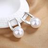 Vintage Female Earrings  Sterling Silver Round Pearl Small Earrings for Women Promise Love Wedding  Pendientes Bijoux