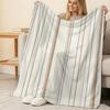Soft Flannel Fleece Blanket, Machine Washable Simple Striped Cozy Warm Throw for Home, Office Napping, Christmas & Halloween
