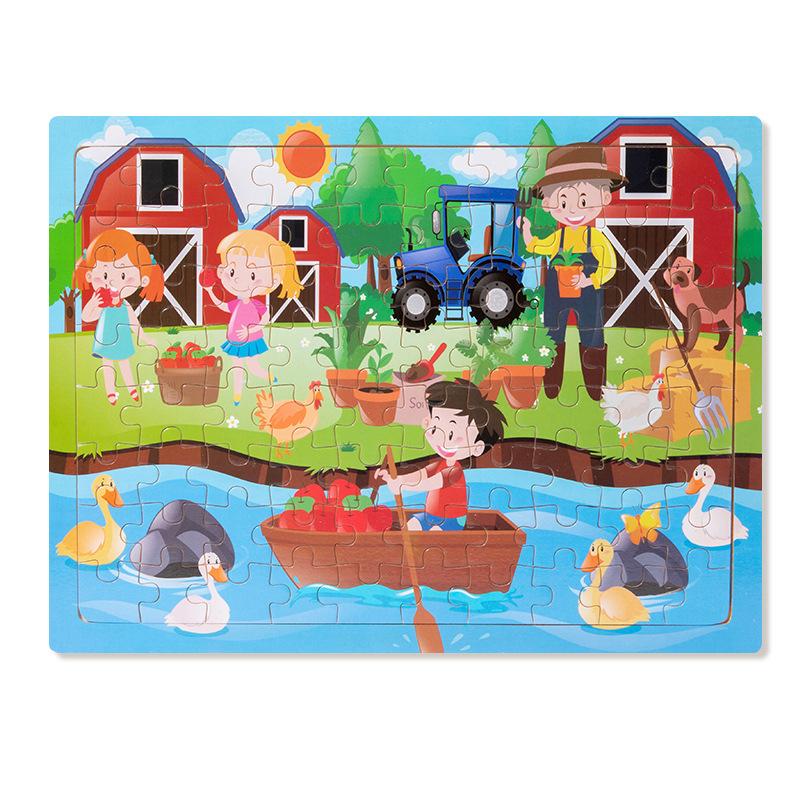 Wooden puzzle children animal cartoon fairy tale plane puzzle baby early education puzzle building block toy