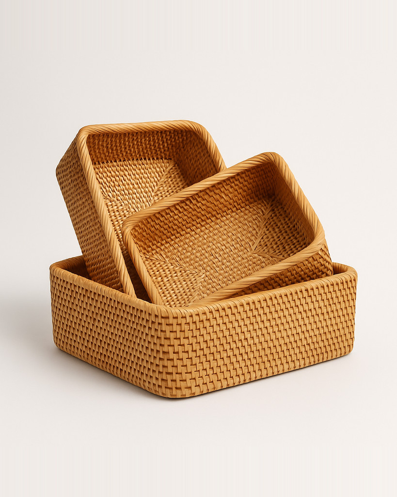 Rattan Woven Storage Basket Photography Props Organizer Multipurpose Handmade Sundries Accessories