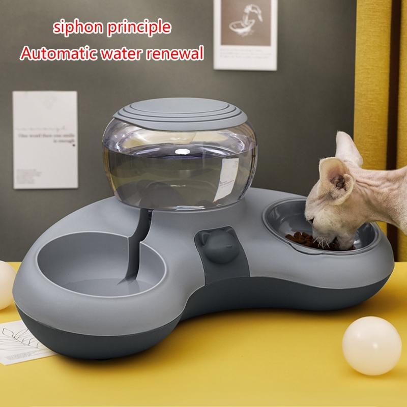 Non-slip Base Pet Dogs Cat Bowls Automatic Water Dispenser Slow Feeding Water Bowl for Feeding Puppies Indoor Food Dish