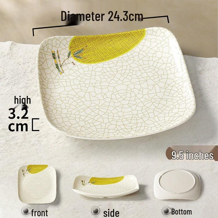 Melamine Rectangular Porcelain-Style Plate for Hot Pot & Side Dishes
