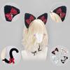 Themed Party Ear Headband with Soft Plush Texture, Ribbon Detail and Hanging Charm for Costume Styling and Photos
