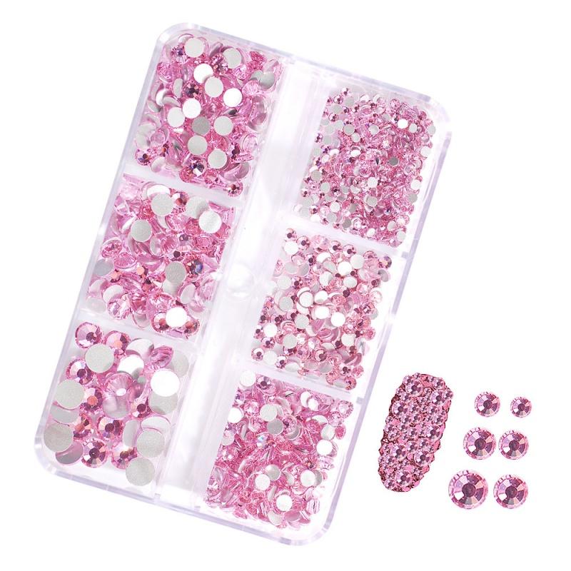 6-Grid Soft Pottery Rhinestone Boxed DIY Cobblestone Suit Nail Nail Jewelry Mixed