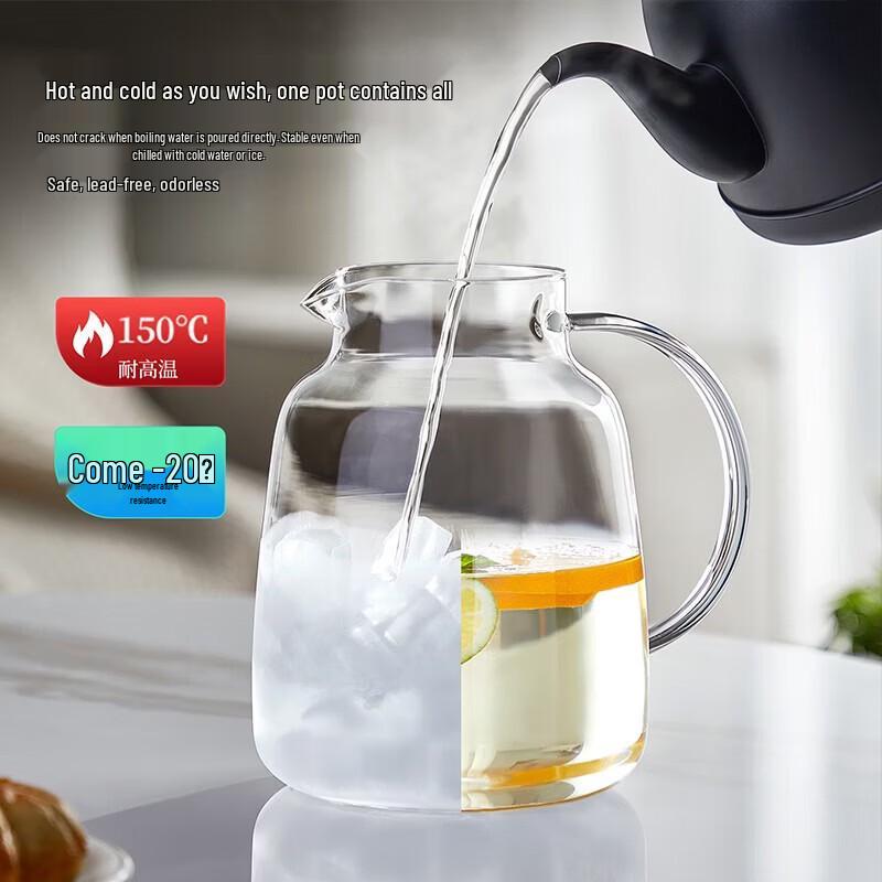 YIHUTEA Rounded Corner Glass Pitcher