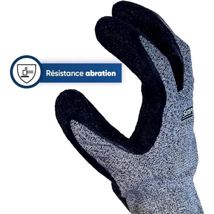 Greenstar gants de travail en fibre de verre et spandex - taille 10l,noir-vert fluo