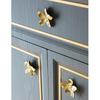 Petal Knobs Brushed Gold Cabinet Knobs, Dresser Drawers Knob Cute Handle Hardware Door Knobs, 4 Pack