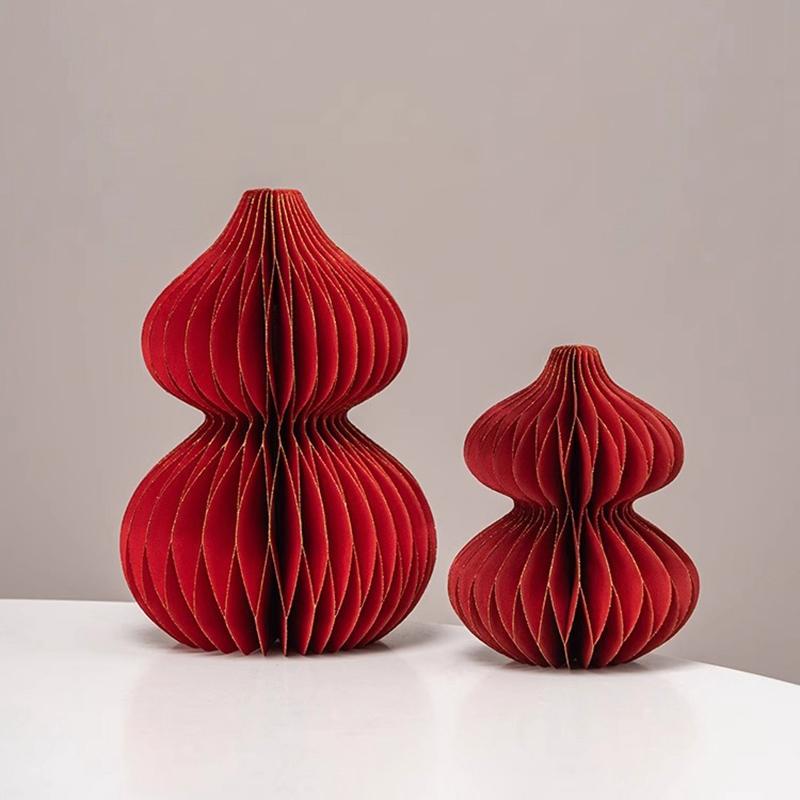 3D Honeycomb Balls Ornaments Red Gourd Housewarming Wedding Room Decoration Carft Chinese New Year Spring Festival Decor