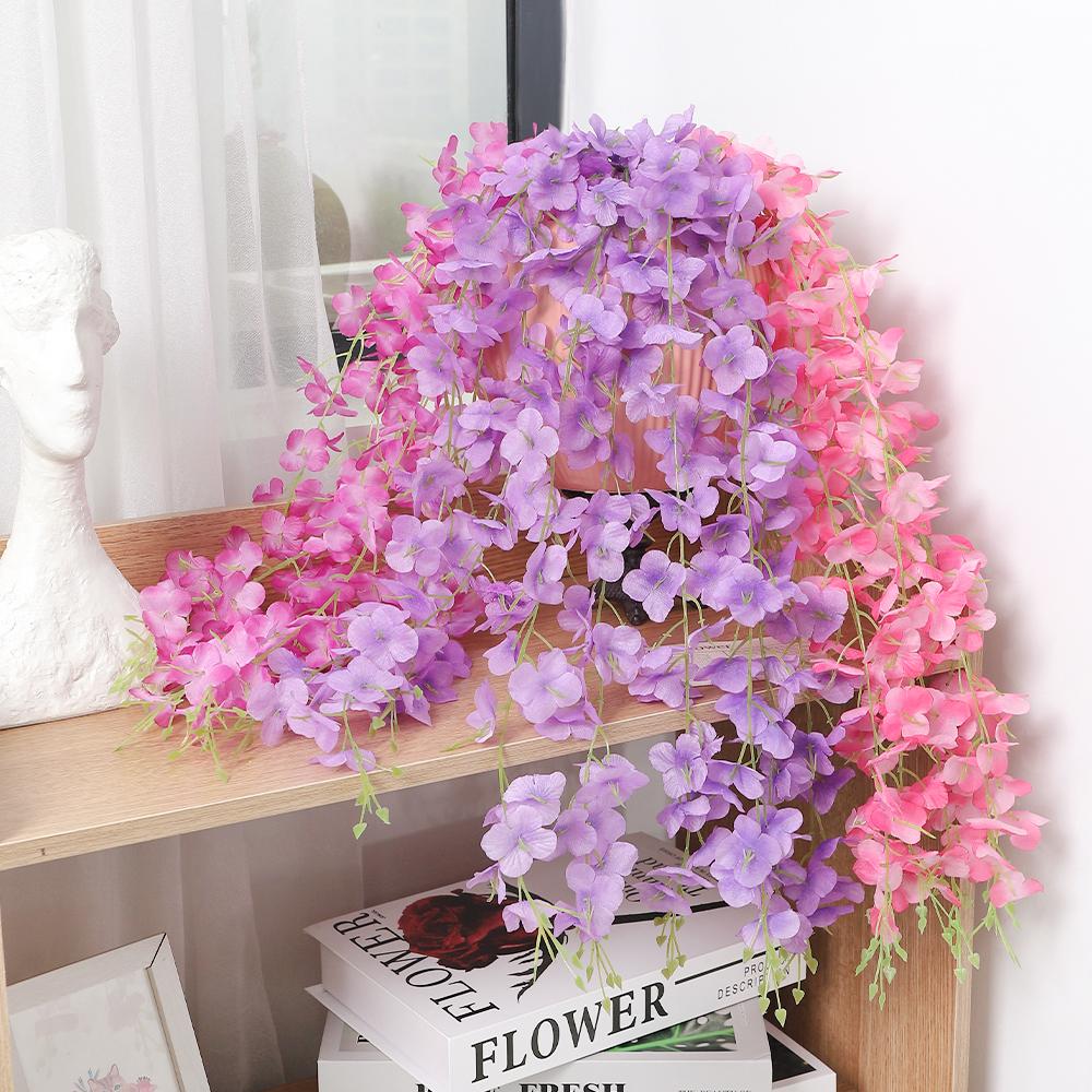 5/10Pcs Violet Artificial Flowers Vine 60CM Fake Flowers for Home Decor Garden Wedding Decoration Bride Craft Wreath Accessory