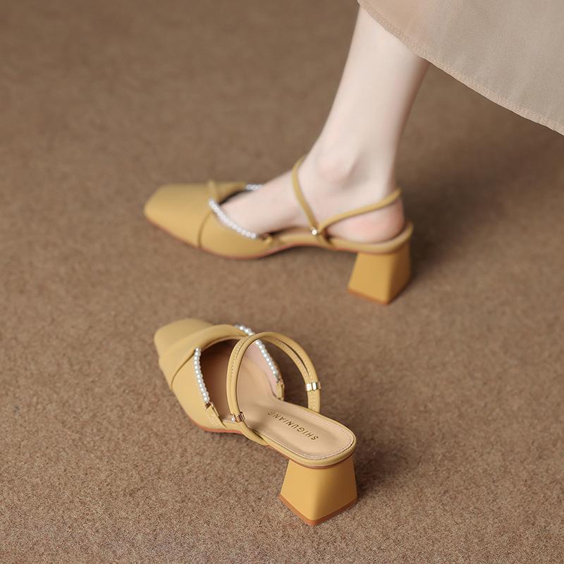 3361-2 Chinese style bag head half drag sandals women's outer wear 2025 summer new two wear cool slippers