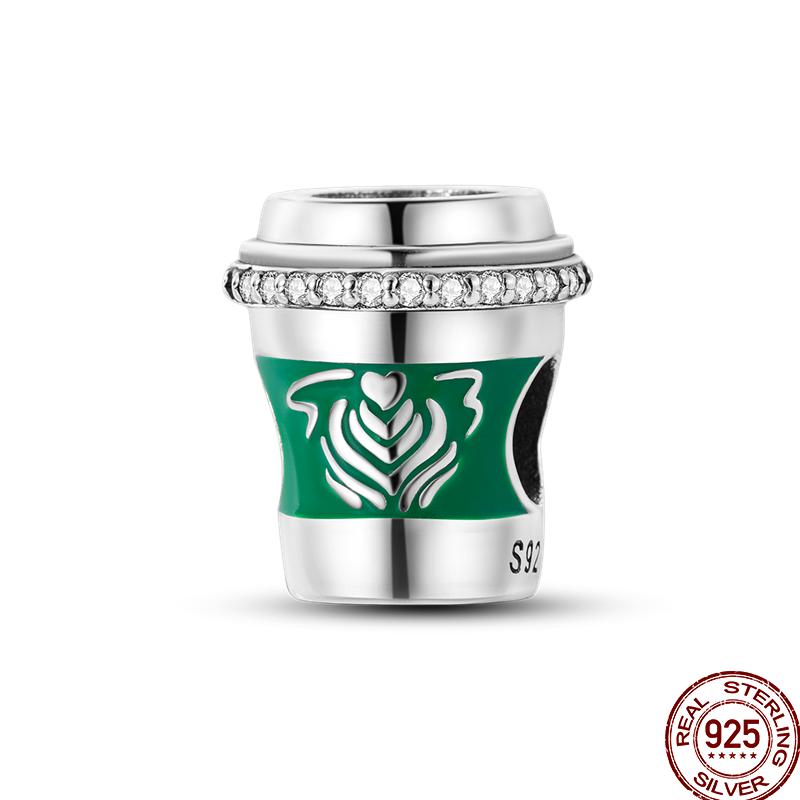 Copper Dessert Afternoon Tea Series Pink Zircon Sweets Playground Series Suitable Fit Pan Original Bracelet Diy