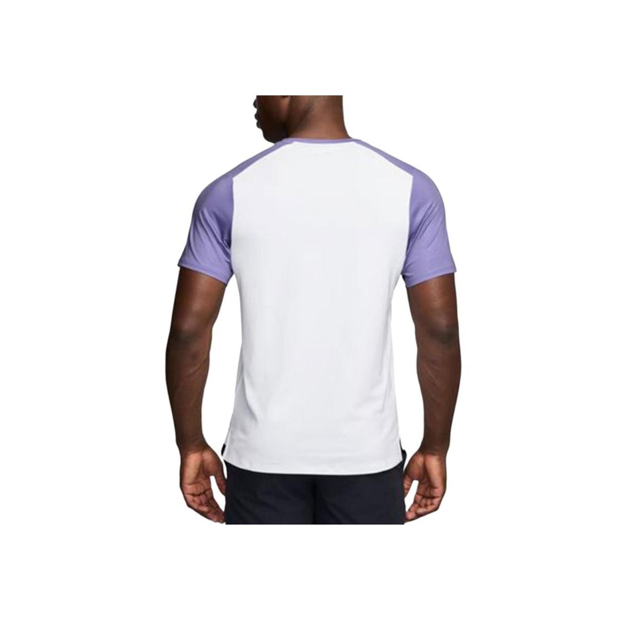 

Nike Спортивная повседневная футболка с круглым вырезом, с коротким рукавом, дышащая, мужская, топы, белая, фиолетовая, FZ9846-527 L
