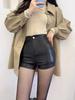 Leather Shorts Black Y2k Women Autumn And Winter High Waist Bag Hip Sexy Pu Leather Bottoming Elastic Shorts Plus Size S-4XL