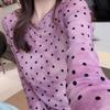 Plus Size Designed Polka Dot Semi-Sheer Mesh Sun Protection T-shirt Women's Summer Thin Loose Outer Cover-up Stylish Top