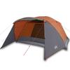 4 Person Camping Tent with Awning Orange Waterproof