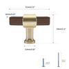 Furniture Hardware T-shaped Log-style Solid Wood Kitchen Cabinets Wardrobes Wooden Handle Drawers Knob Shoe Cabinets Pull