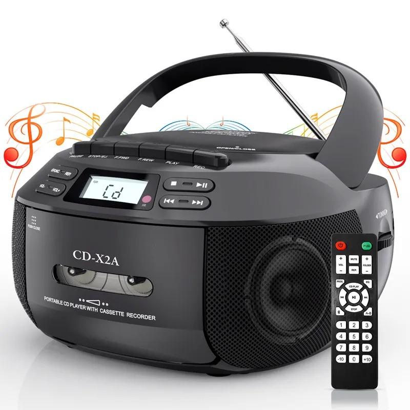 

Портативный CD-плеер Boombox CD-кассета Bluetooth с FM-кассетой Student Learning U disk MP3 стерео музыкальный плеер чёрный