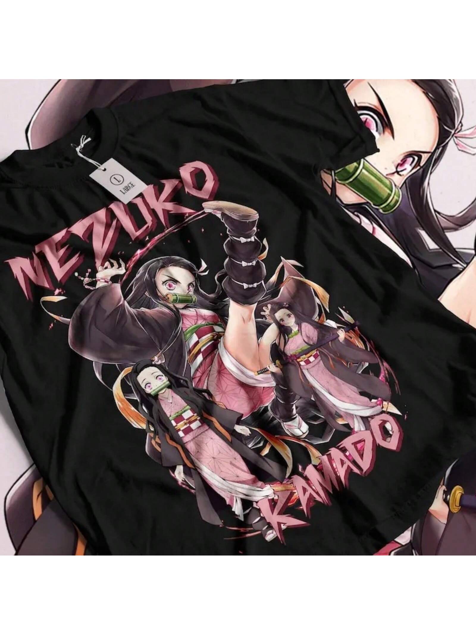 Nezuko Anime Vintage Special T-Shirt Unisex Graphic Anime Tee, Manga Shirt S разноцветный