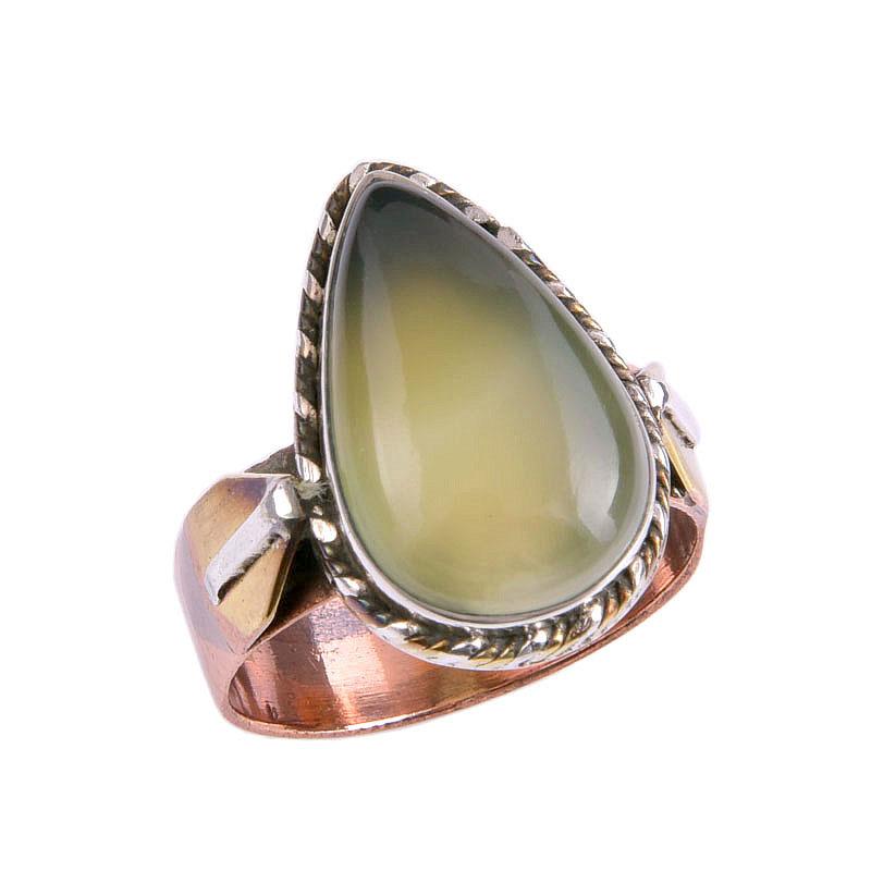 Natürlicher Botswana Achat Edelstein Zweifarbig 925 Sterlingsilber Ring Größe 8.5 V8T20