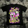 Retro High Street Graphic Print Tee Vintage Invader Zim Cartoon Print Short Sleeve 90s Nostalgia Summer Y2k Streetwear Unisex