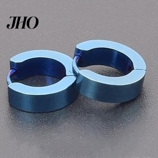 Ear Stud Round Earring Safe Unfading Unisex Stainless Steel Titanium Plated Clip for Shopping Club Daily Wear Hoop