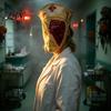 Halloween Costume Party Accessory Scary Nurse Masque, Horror Blood Latex Full Face Masque for Cosplay, Haunted House Prop, Theme Decoration
