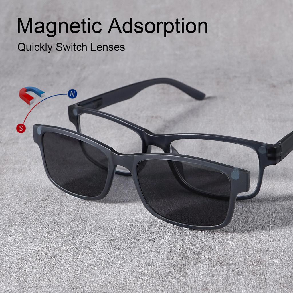2-in-1 Magnetic Tinted Lenses & Reading Glasses, Reading Glasses with Magnetic Vision Protection Lens