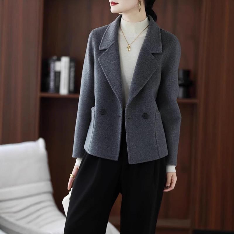 2025 Autumn/Winter Women's Double-Sided Wool Coat - Korean Style, Loose Fit, Short, Fashionable, Versatile.