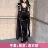 Halloween costume sexy witch costume dark European and American babes slim robe nightclub cosplay costume