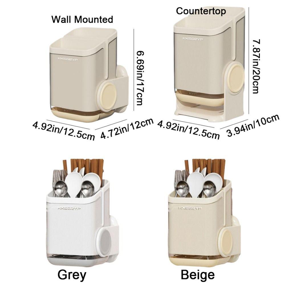 Wall Mounted Rotatable Chopstick Holder Countertop Cutlery Drying Basket Cutlery Rack  Kitchen