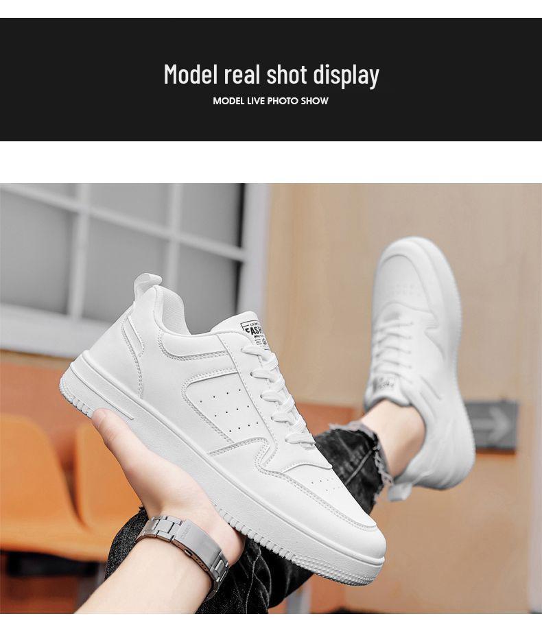 Men's Spring Breathable White Korean-Style Chunky Sneakers