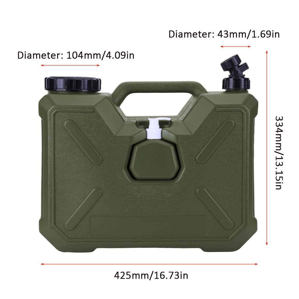 Jerrican d'eau portable 12L 18L avec robinet et flacon de désinfectant pour les mains, étanche, seau de camping pour véhicule, voiture, extérieur, randonnée, pique-nique