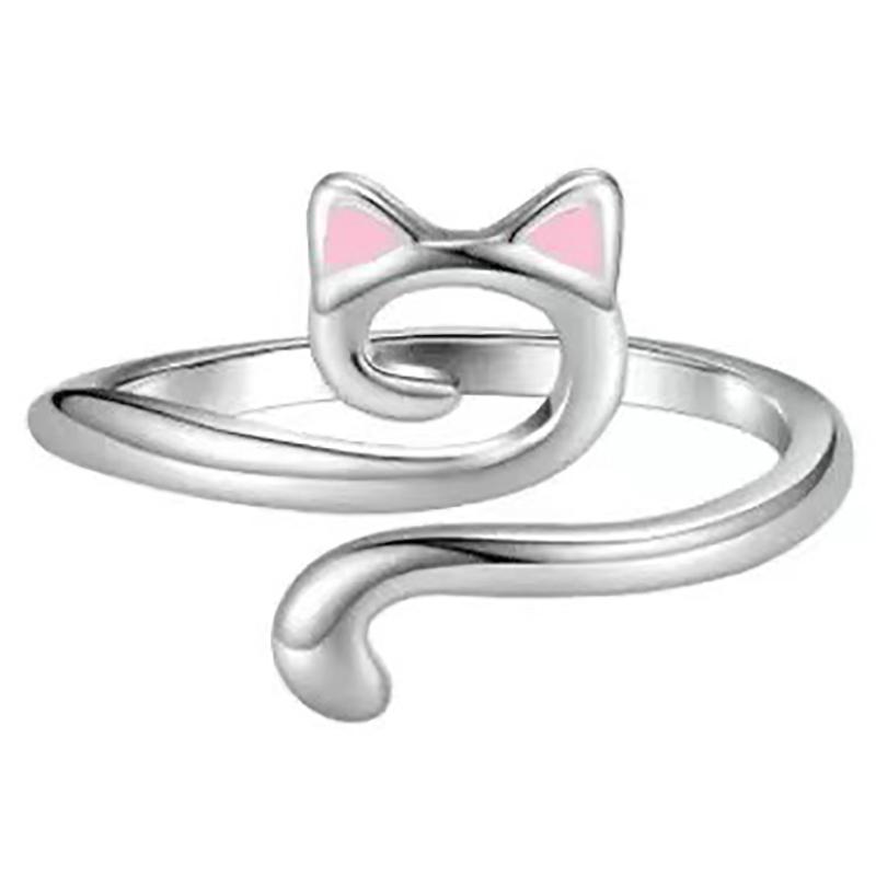 Adjustable Crochet Tension Cute Cat Ring, Beginner Knitting Crochet Hook Ring, Yarn Guide Finger Holders Thimbles Winder Tools