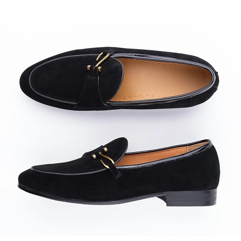 Fashion Classic Casual Loafers Men Cow Suede Shoes Elegant Fashion Office Daily Slip-on Comfortable Outdoor Adult Footwear 3color Design
