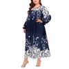 Robe longue ample à imprimé grande taille pour femme, nouvelle mode d'automne