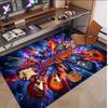 Music Guitar Theme Soft Crystal Velvet Rug Custom Name & Text Print Non Slip Floor Rug for Bedroom Living Room