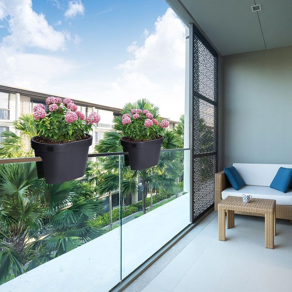 Balcony Flowerpot Box for Railing, Balustrade, Garden Handrail 39.5 Cm