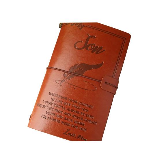 Journal Notebook Loose-Leaf Refillable Faux Leather Cover with Elastic Strap