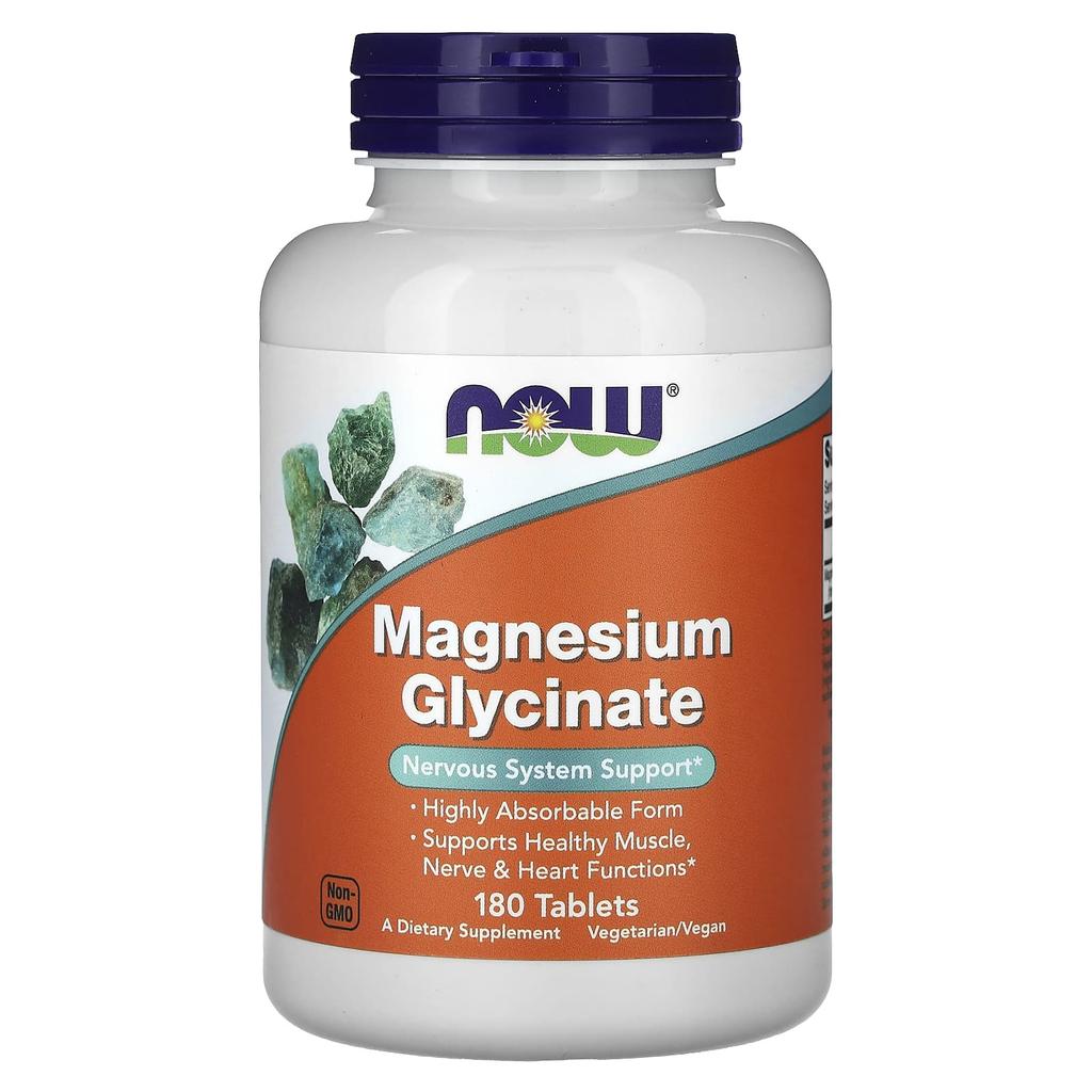 Magnesium Glycinate, 200Mg, 180 Tablets (100Mg per Tablet)