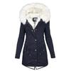 Large and Thickened Cotton Clothes, Medium and Long Pies In Autumn and Winter, Overcome Fur Collar Hooded Warm and Fleece Jacket for Women