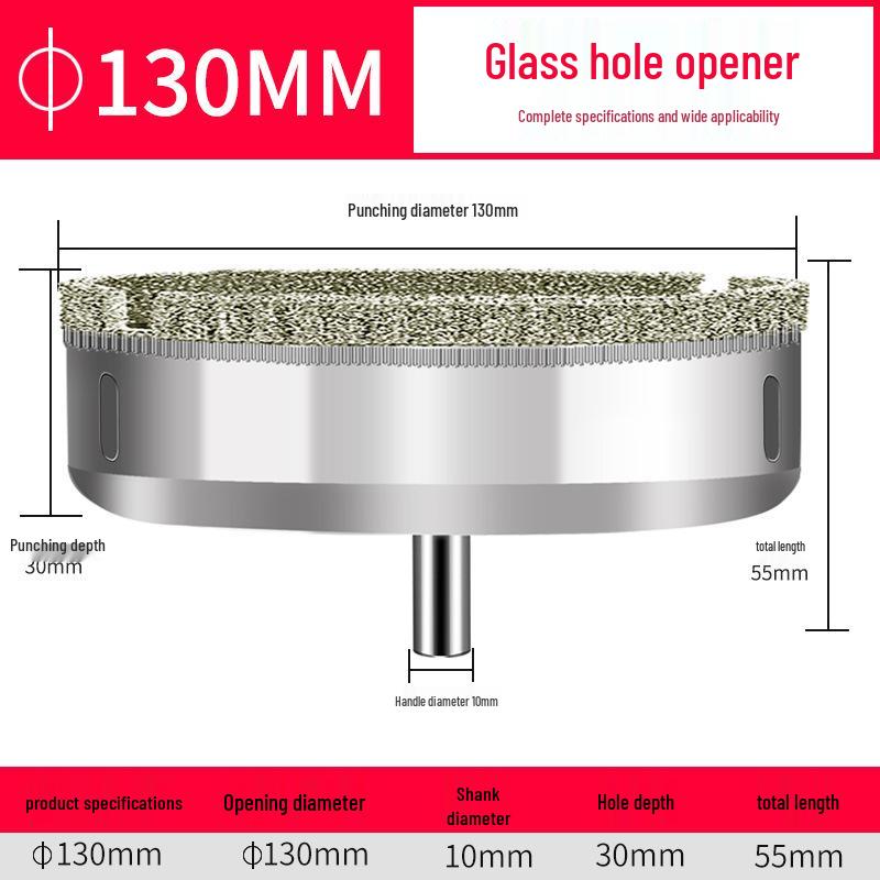 Emery Glass & Tile Drill Bit, 3-200mm Rotary Hole Saw for Marble